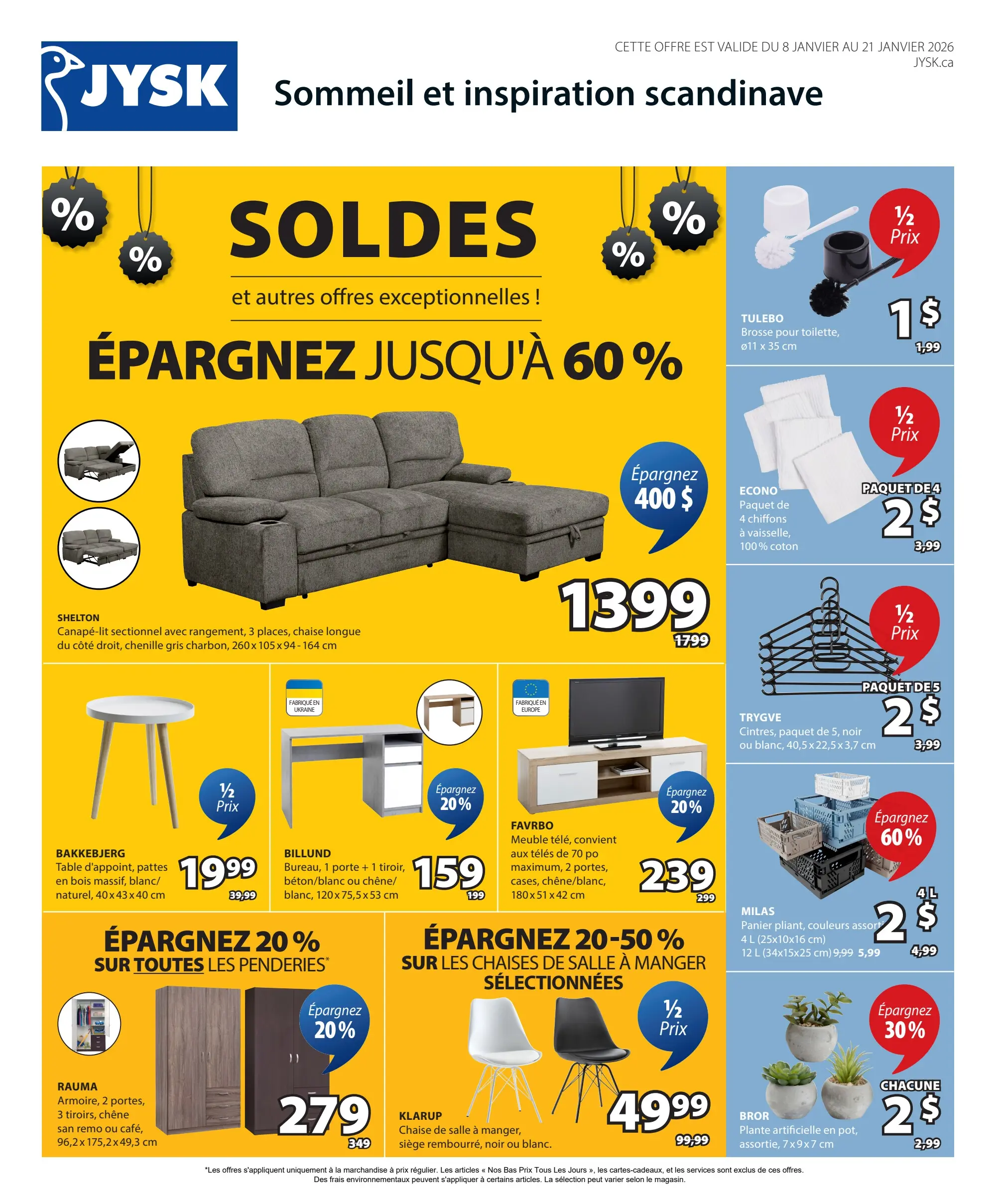 Circulaire Jysk Du 8 Au 21 Janvier 2026 - Page 1