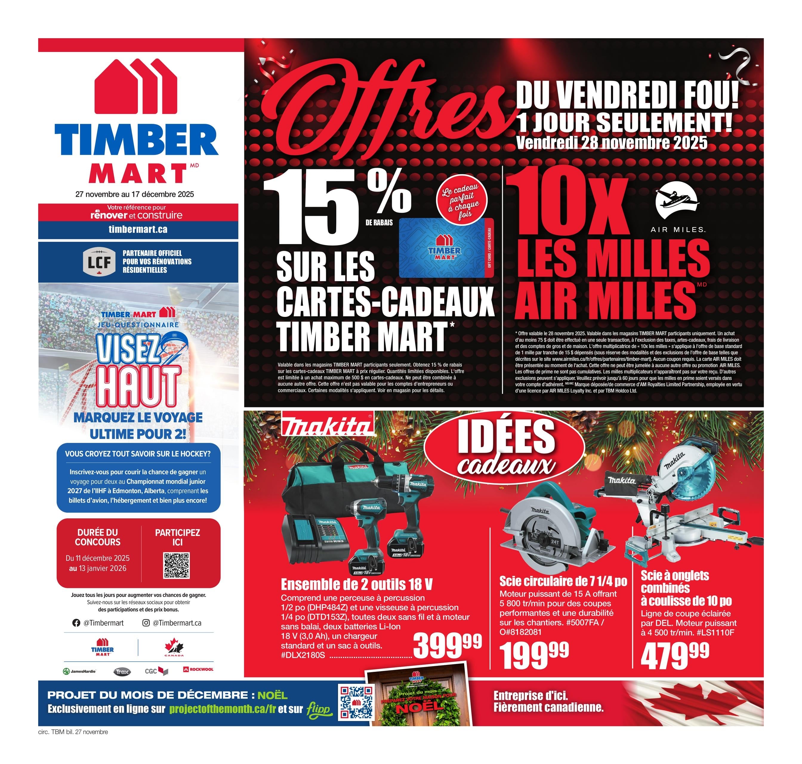 Circulaire Timber Mart - Offres Du Vendredi Fou Du 27 Novembre Au 17 Décembre 2025 - Page 1